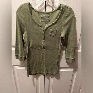Aeropostale 3/4 length Sleeve T-Shirt Henley jersey style size LG